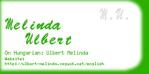 melinda ulbert business card